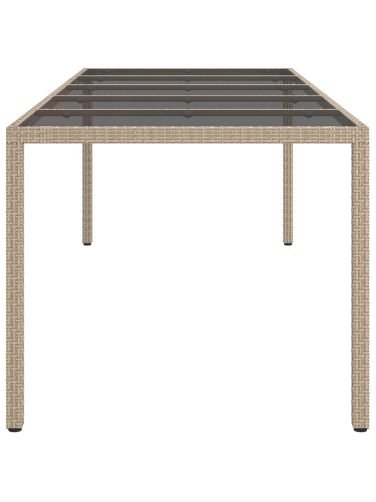 Puutarhapöytä beige 250x100x75 cm polyrottinki