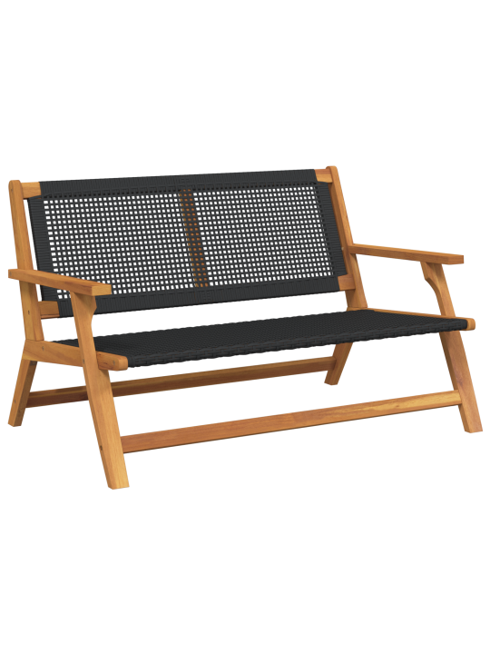 Puutarhapenkki musta 122x76x73,5 cm massiivinen akaasiapuu