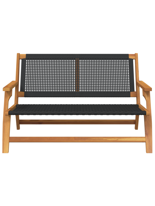 Puutarhapenkki musta 122x76x73,5 cm massiivinen akaasiapuu