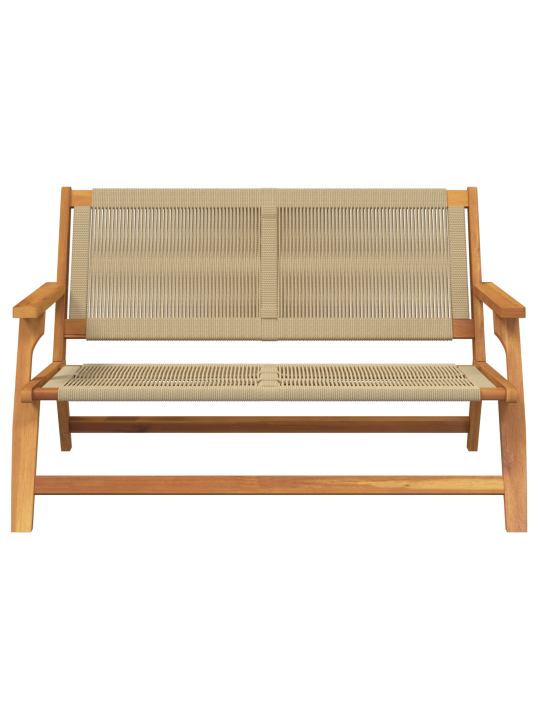 Puutarhapenkki beige 76x122x73 cm täysipuusta akaasia