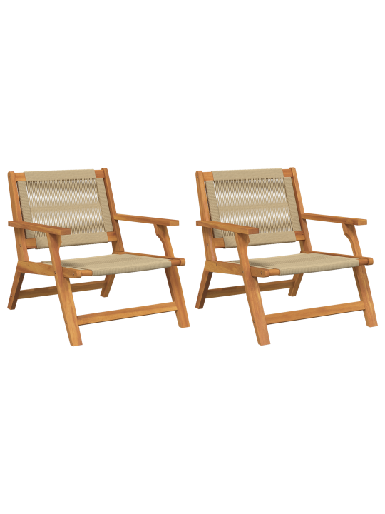 Puutarhatuolit 2 kpl beige 67x78x73 cm täysi akaasiapu