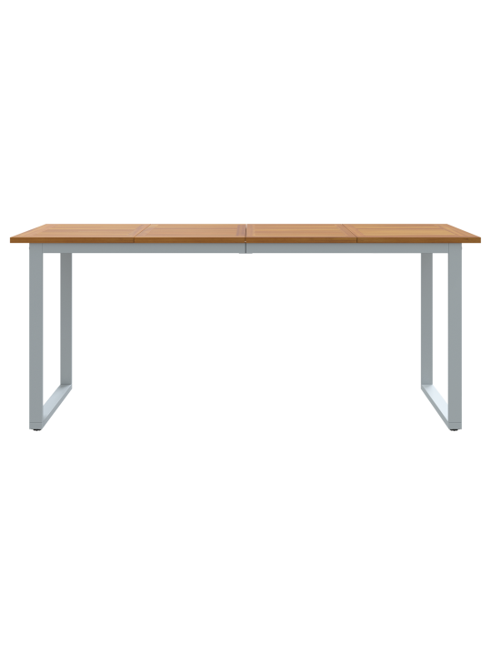 Ulkoilma ruokapöytä harmaa 180x90x75 cm teräs ja massiivipuusta akasia