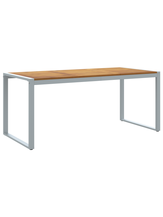 Ulkoilmassa käytettävä ruokapöytä harmaa 180x90x75 cm teräs ja massiivipuu akasia