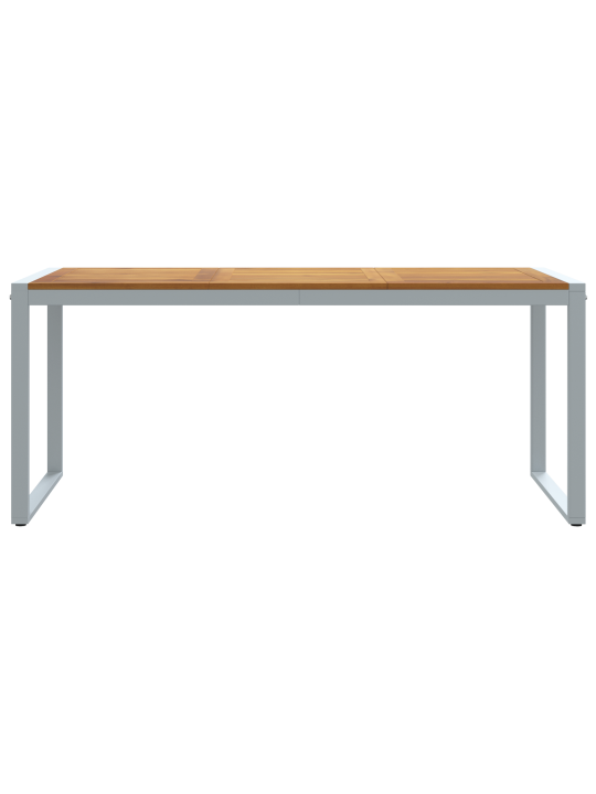 Ulkoilmassa käytettävä ruokapöytä harmaa 180x90x75 cm teräs ja massiivipuu akasia