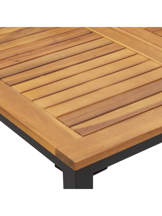 Puutarhapöytä 150x90x75 cm kiinteä akaasiapuu ja metalli