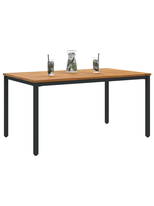 Puutarhapöytä 150x90x75 cm kiinteä akaasiapuu ja metalli