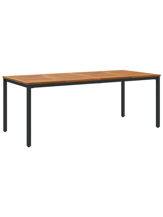 Puutarhapöytä 200x90x75 cm kiinteä akasiapuu ja metalli