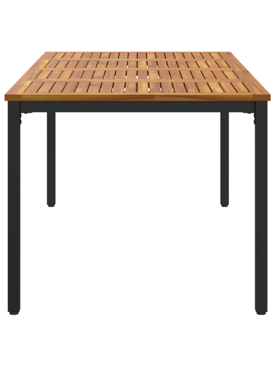 Puutarhapöytä 200x90x75 cm kiinteä akasiapuu ja metalli