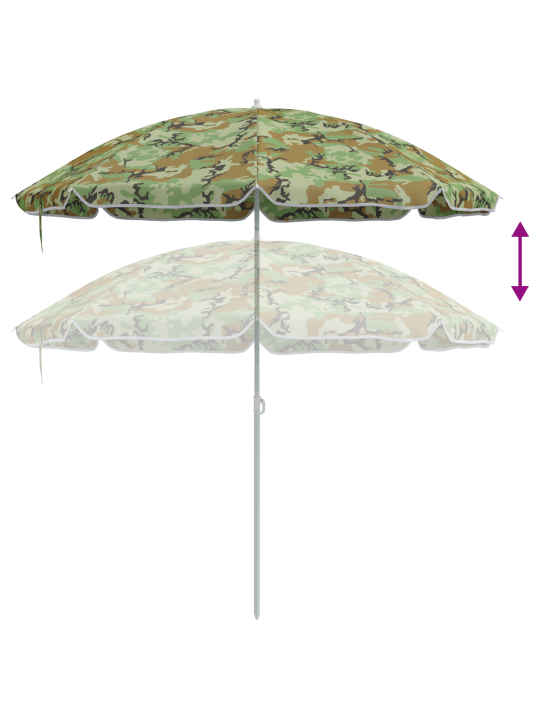 Rantavarjo metalliputkella maastokuviolla 161x193 cm polyesteri