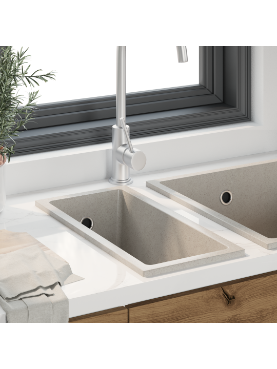 Keittiöallas ylivuotoreijällä beige graniitti