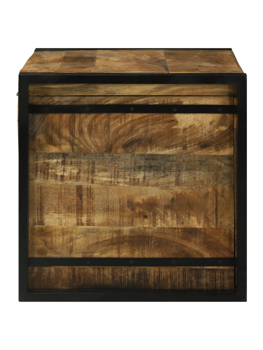 Säilytyslatikko 80x50x50 cm karkaasta mangopuusta
