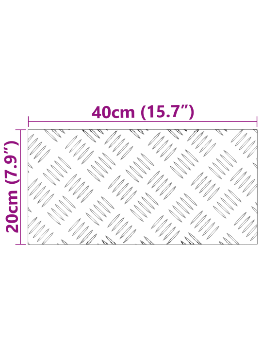 Alumiiniset tarkastuslevyt 4 kpl Liukumaton 40x20 cm