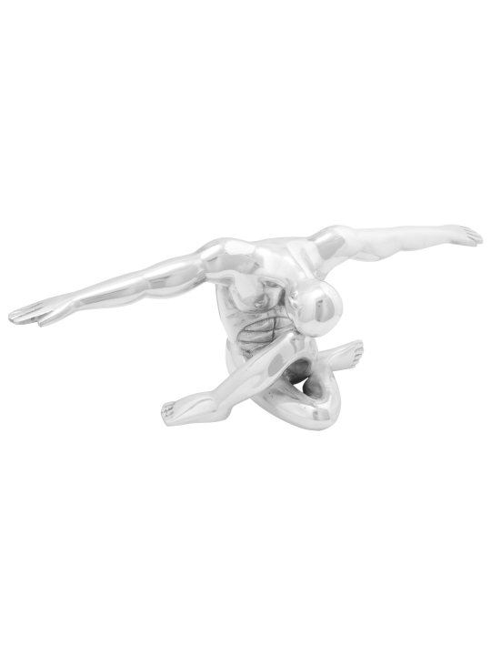 Veistos Hopea 63x20x22 cm Alumiininen Ajatteleva Mies