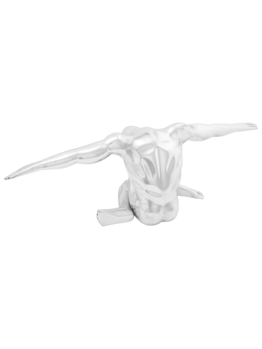 Veistos Hopea 63x20x22 cm Alumiininen Ajatteleva Mies