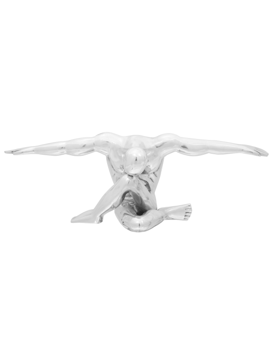Veistos Hopea 63x20x22 cm Alumiininen Ajatteleva Mies
