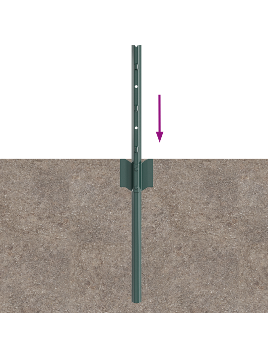 Aitauspostit 5 kpl U-muotoiset vihreät 60 cm teräs