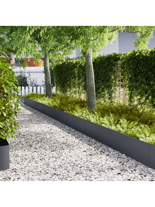 Nurmireunat 20 kpl Antrasiitti 100x0.5x30 cm Teräs